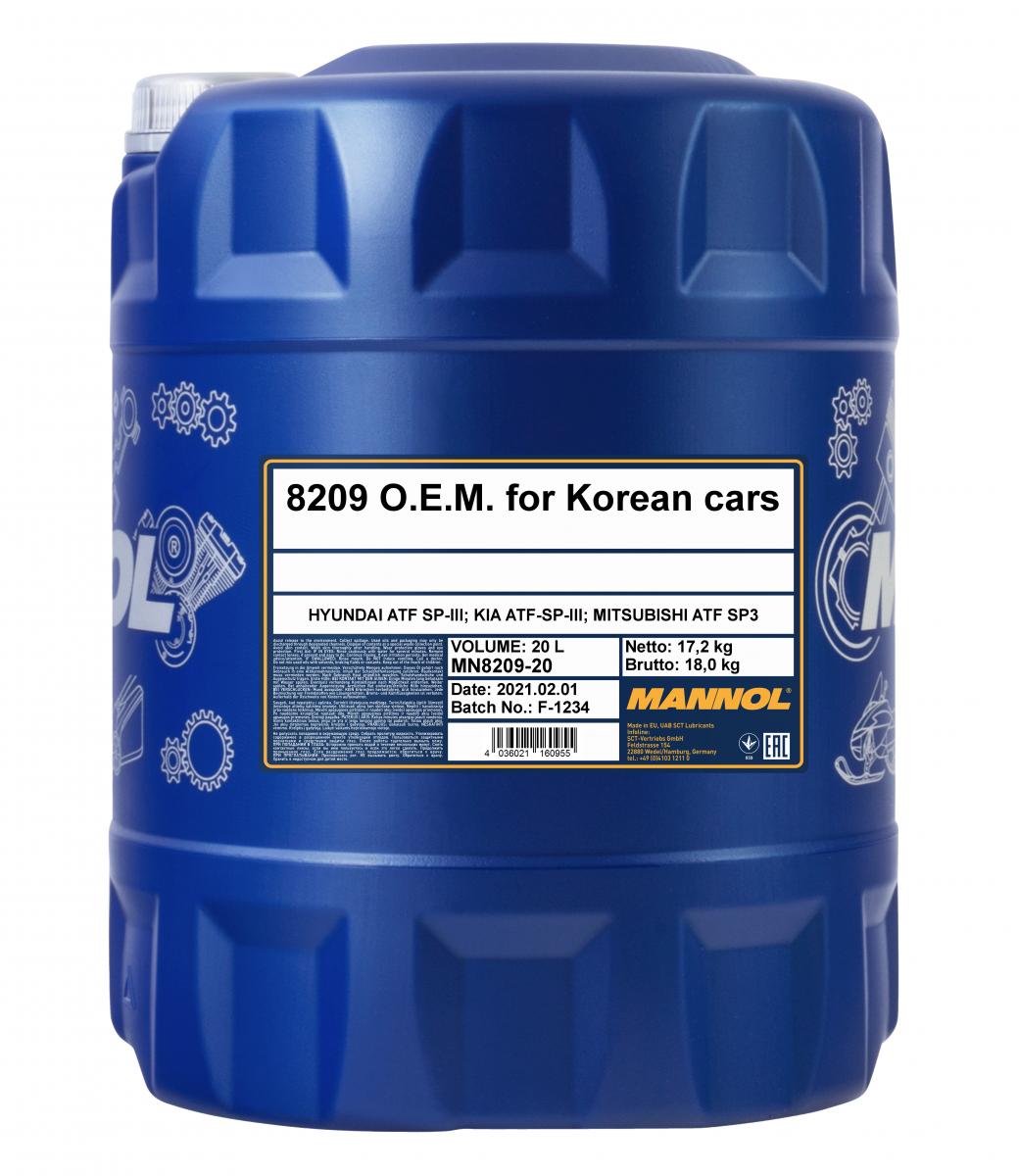 MANNOL 8209 20L O.E.M. ATF SP-III MITSUBISHI KIA HYUNDAI
