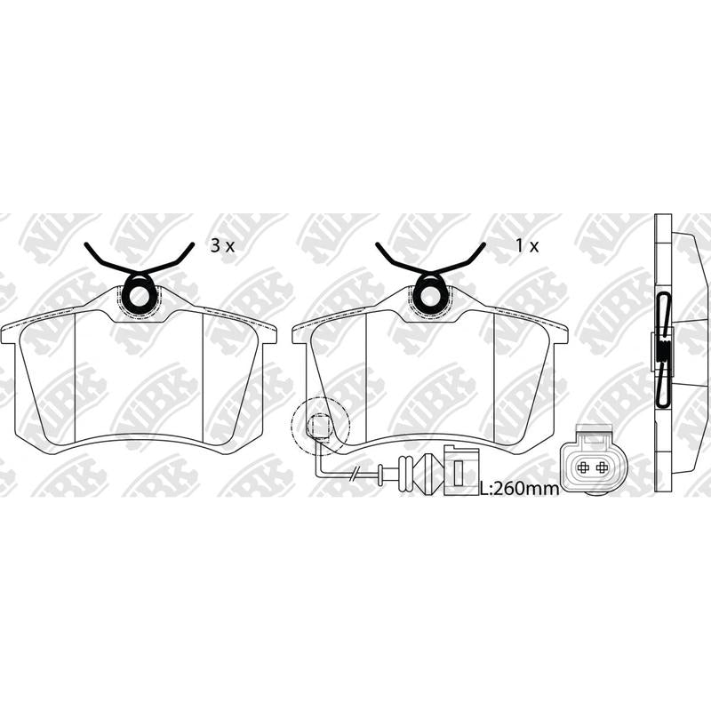 NIBK PN0019W Rear Pads For Audi Fiat Ford Nissan Volkswagen