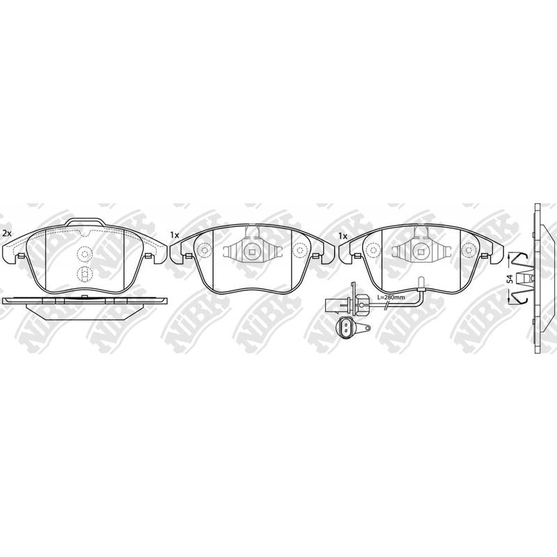 NIBK PN0398W Front Pads For Audi Citroen Opel Peugeot