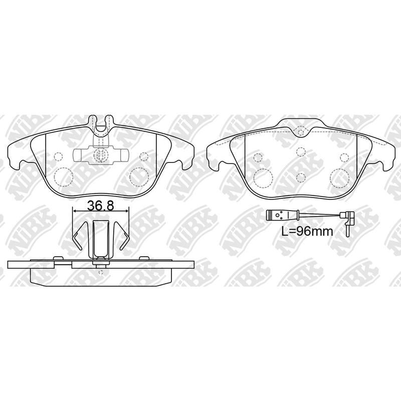 NIBK PN0460W Rear Pads For Mercedes-Benz