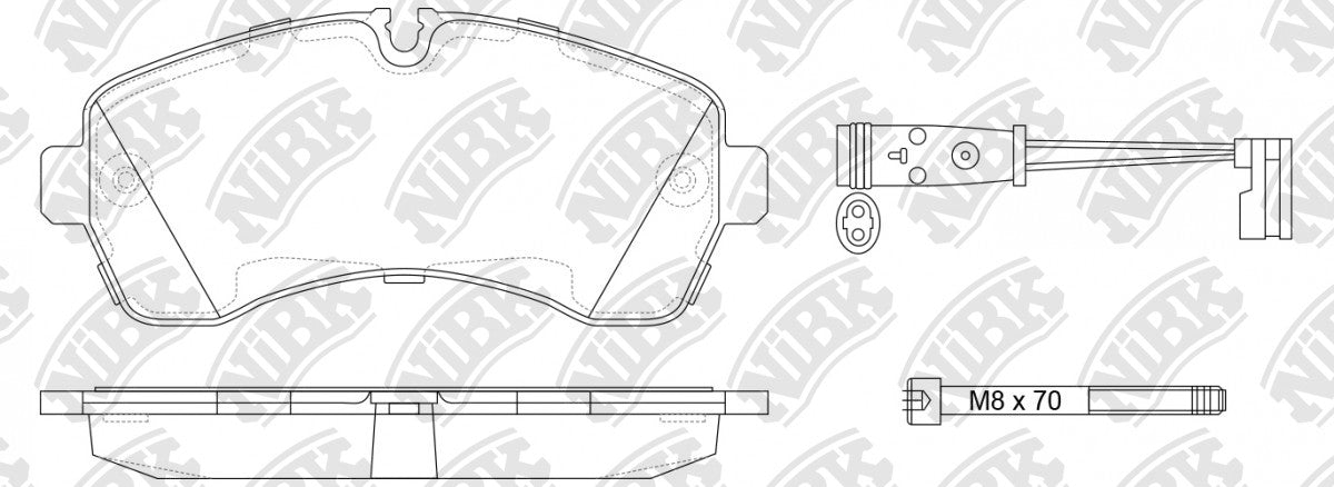 TECHSTOP DB1974= PN0036W Front Pads For Mercedes-Benz Volkswagen