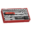 Teng 19pc 3/8in Dr. Skt & Acc Set 8-22mm - TC-Tray Teng 19pc 3/8in Dr. Skt & Acc Set 8-22mm - TC-Tray