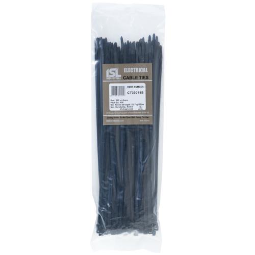 ISL 300 x 4.8mm UV Nylon Cable Tie - Blk. - 100pk