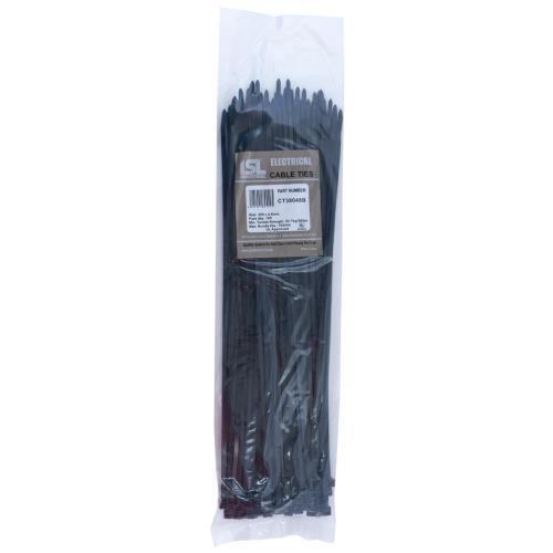 ISL 380 x 4.8mm UV Nylon Cable Tie - Blk. - 100pk