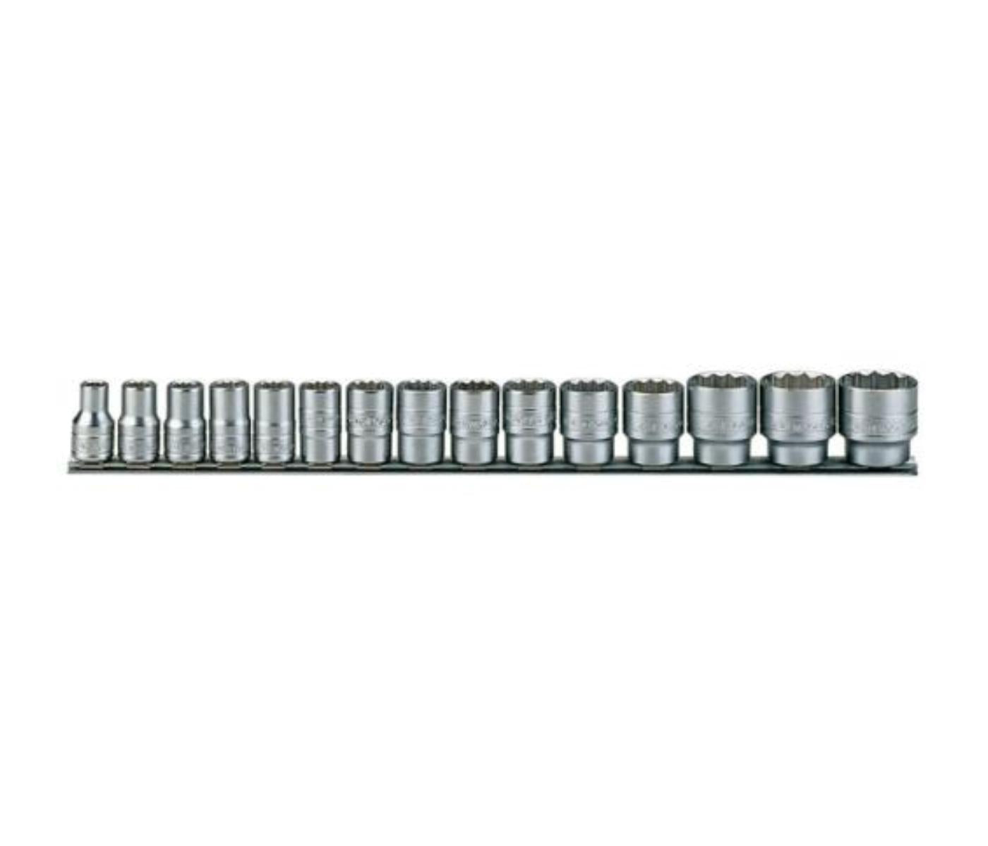 Teng 15pc 1/2in Dr. Metric Socket Set 10-32mm 12Pnt