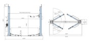 STEL-F10M 2 Post Hoist 4.2T One side manual release