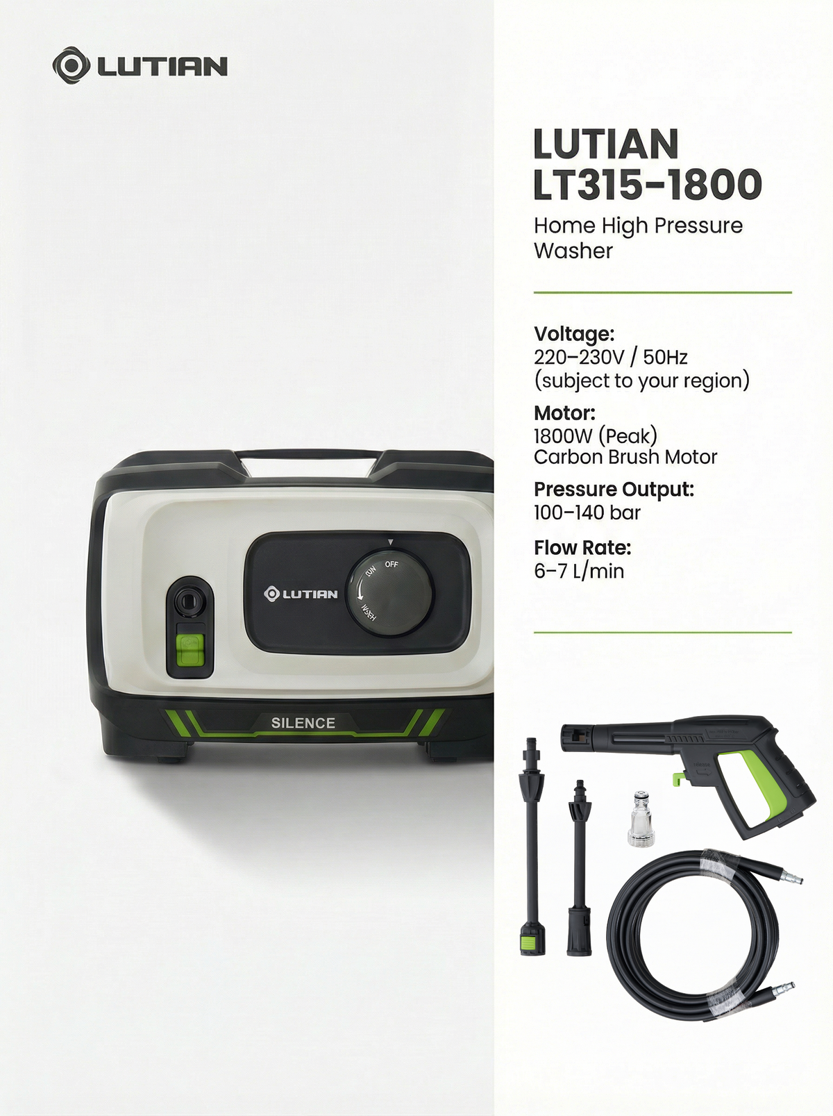 LUTIAN LT315-1800 High Pressure Washer