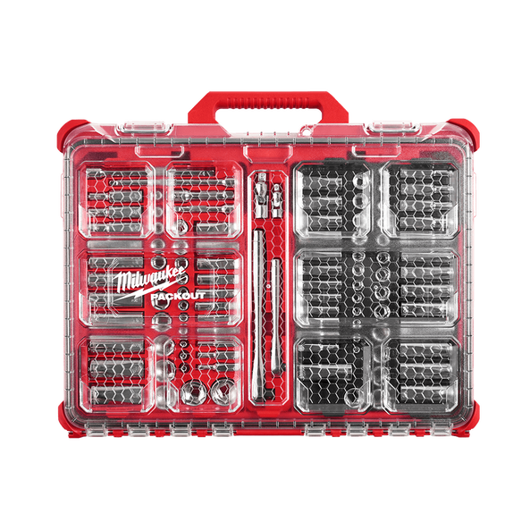 1/4 AND 3/8 DRIVE 106 PIECE METRIC AND SAE RATCHET AND SOCKET SET WITH PACKOUT