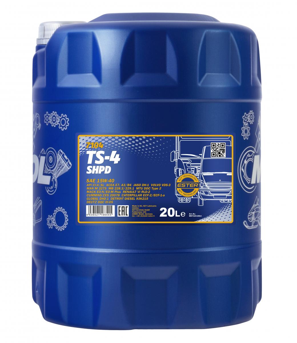MANNOL 7104 20L SEMI SYN TS-4 EXTRA SHPD 15W-40 TRUCK
