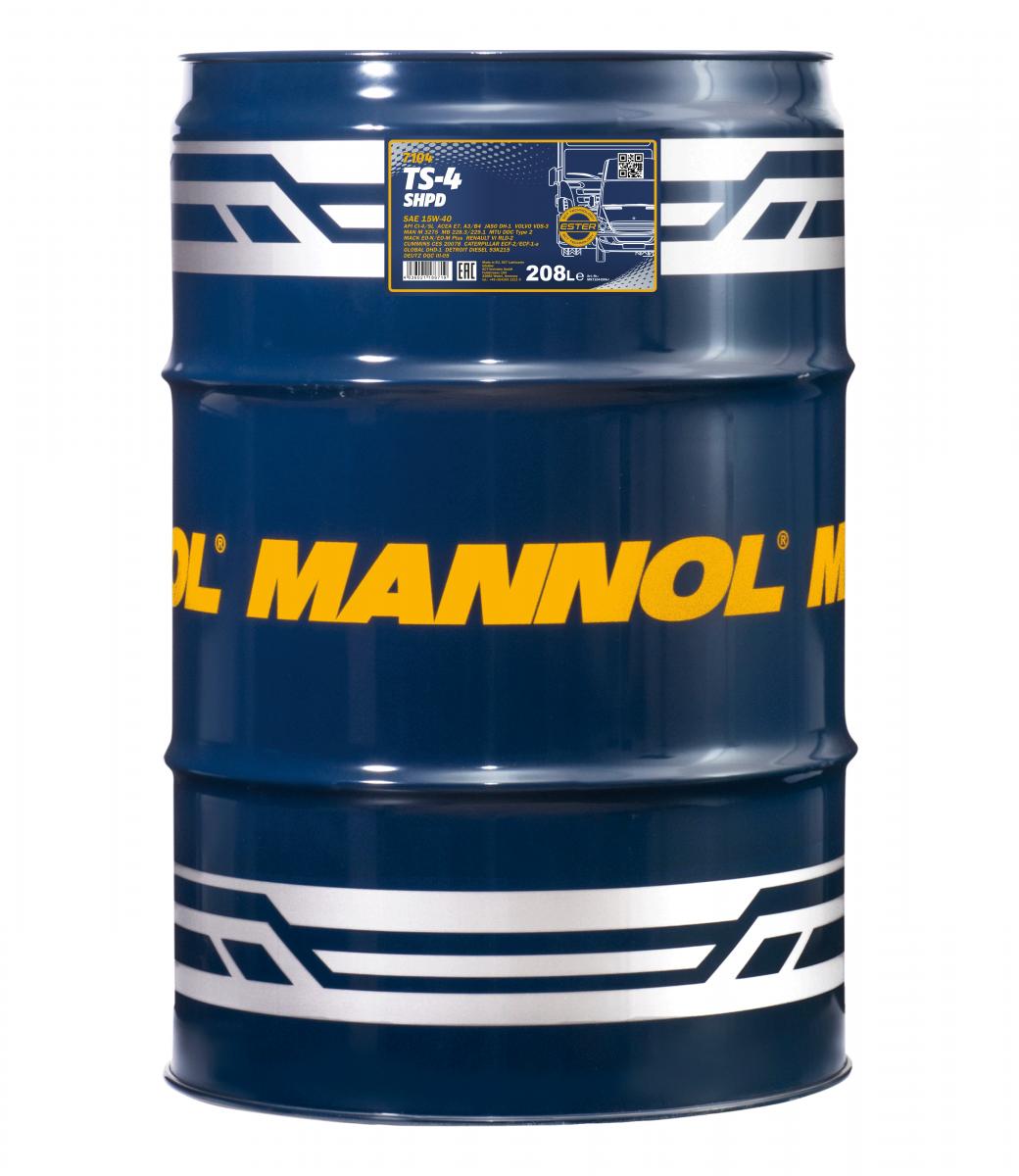 MANNOL 7104 208L SEMI SYN TS-4 EXTRA SHPD 15W-40 TRUCK