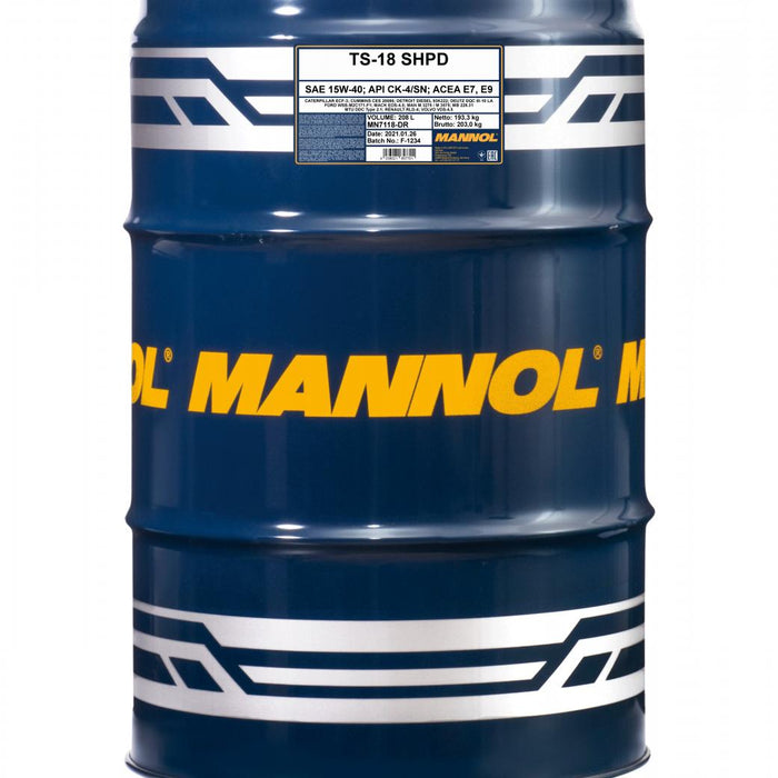 MANNOL 7118 208L TS-18 SHPD 15W-40 TRUCK