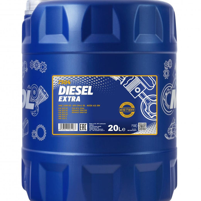 MANNOL 7504 20L SEMI SYN Diesel Extra 10W-40 API CH-4/SL T/D