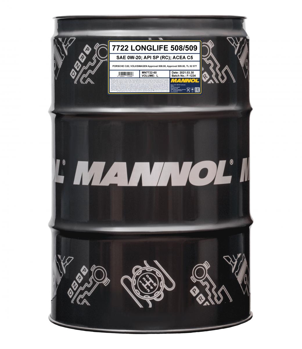 MANNOL 7722 208L Longlife 508/509 0W-20 C5 DPF