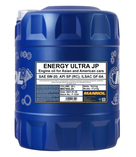 MANNOL 20L 7906 Energy Ultra ALL JP KOE VVT 5W-20