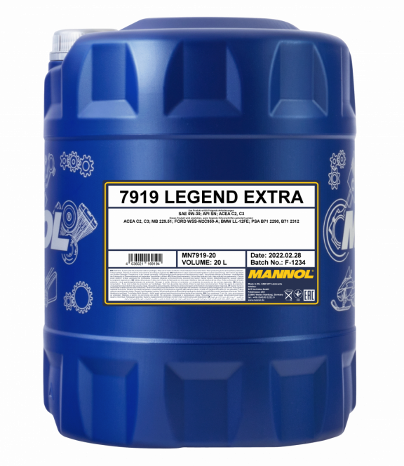 MANNOL 7919 20L Legend Extra 0W-30 low viscosity C2/C3 DPF RANGER HILUX