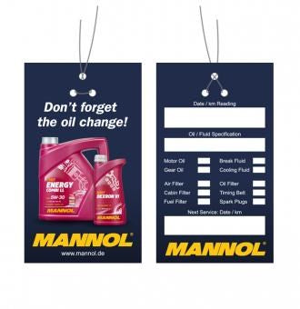MANNOL MN 1801 SCT Oil change card