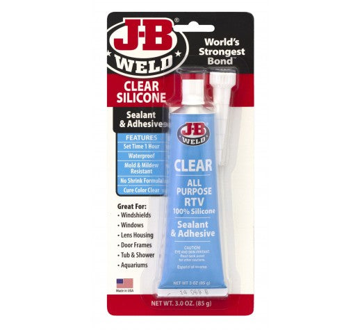 JB WELD CLEAR ALL PURPOSE RTV SILICONE SEALANT AND ADHESIVE 85G TUBE