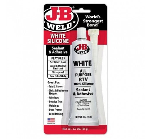 JB WELD WHITE ALL PURPOSE RTV SILICONE SEALANT AND ADHESIVE 85G TUBE