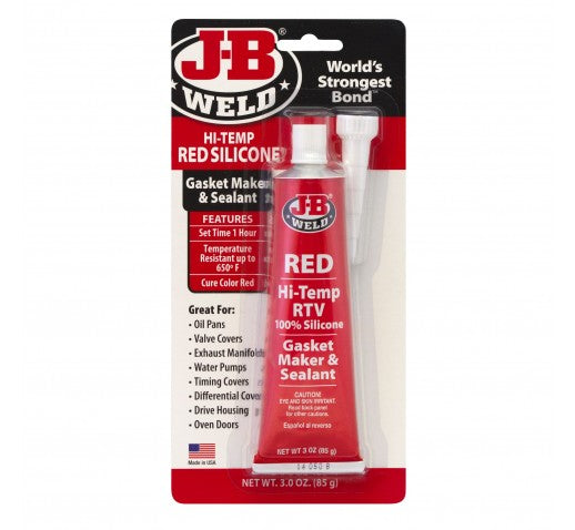 JB WELD RED HIGH TEMP RTV SILICONE 85G TUBE