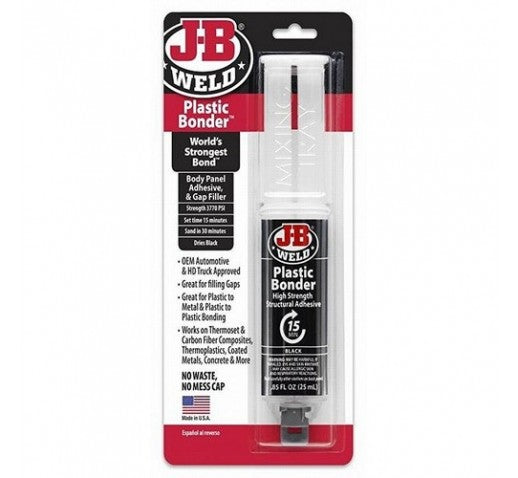 JB WELD PLASTICBONDER BLACK ADHESIVE & GAP FILLER SYRINGE 25ML