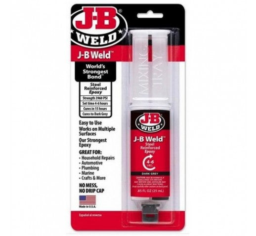 JB WELD COLDWELD DARK GREY STEEL REINFORCED EPOXY SYRINGE 25ML