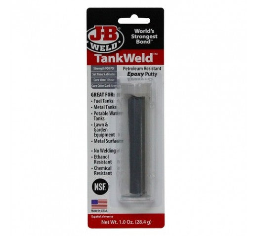 JB WELD TANKWELD PETROLEUM RESISTANT EPOXY PUTTY STICK 28.4G