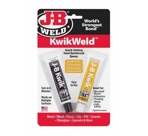 JB WELD KWIKWELD STEEL REINFORCED EPOXY TWIN 28.4G TUBES