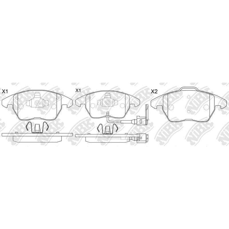 NIBK PN0348W Front Pads For Audi Peugeot Skoda Volkswagen