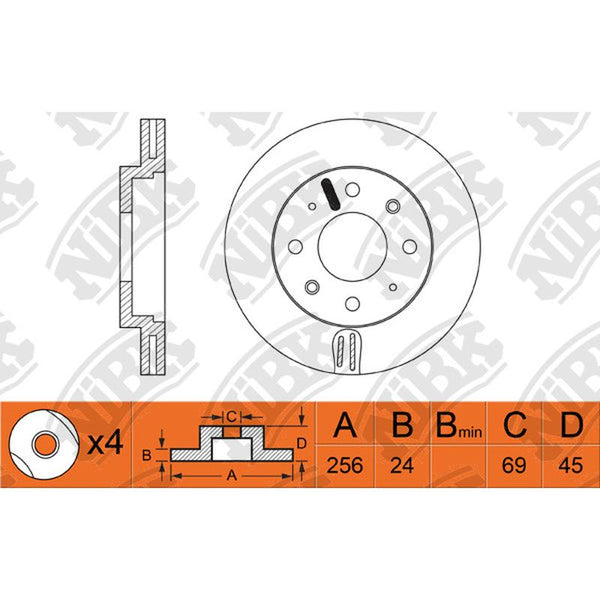 NIBK-RN1011V 256mm x 24min