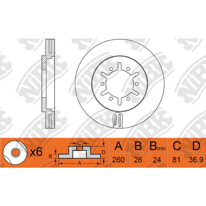 NIBK-RN1088V 260mm x 26min