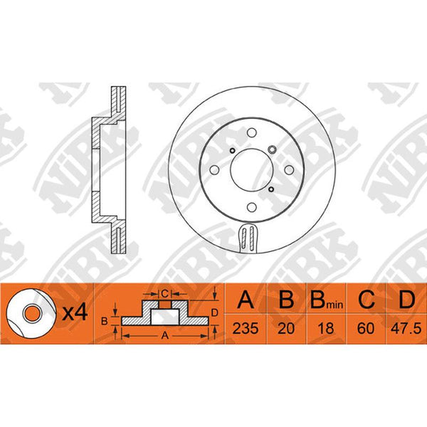 NIBK-RN1129V 235mm x 20min