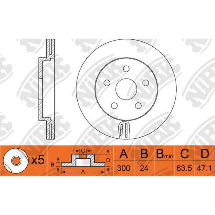 NIBK-RN1134V 300mm x 24min