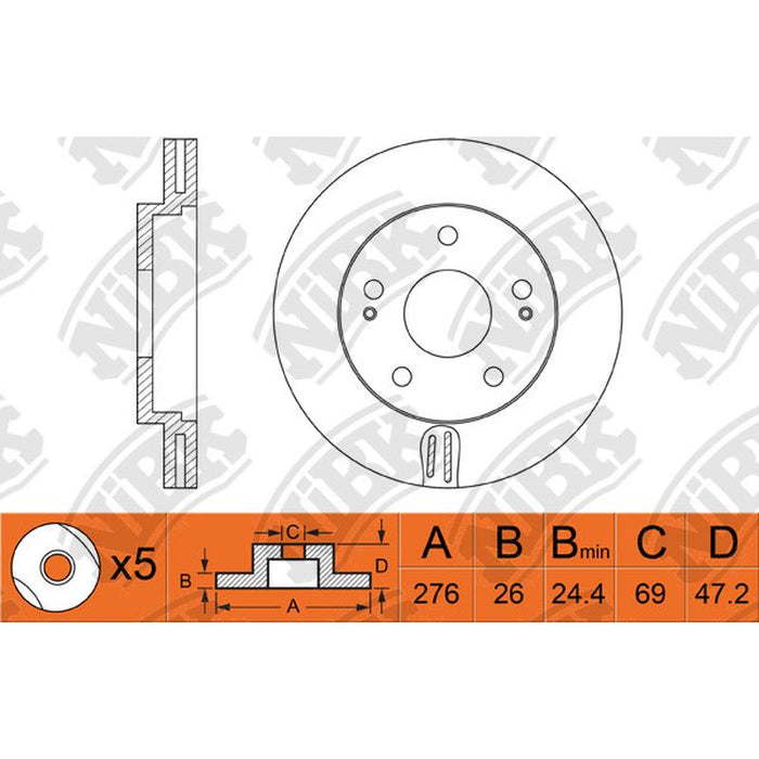 NIBK-RN1178V 276mm x 26min