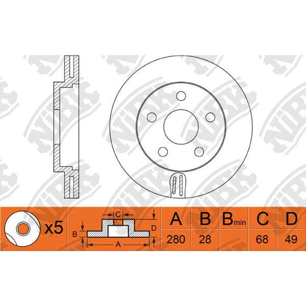 NIBK-RN1180V 280mm x 28min