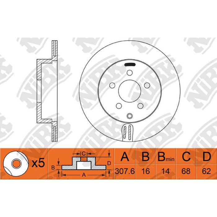 NIBK-RN1185V 307.6mm x 16min