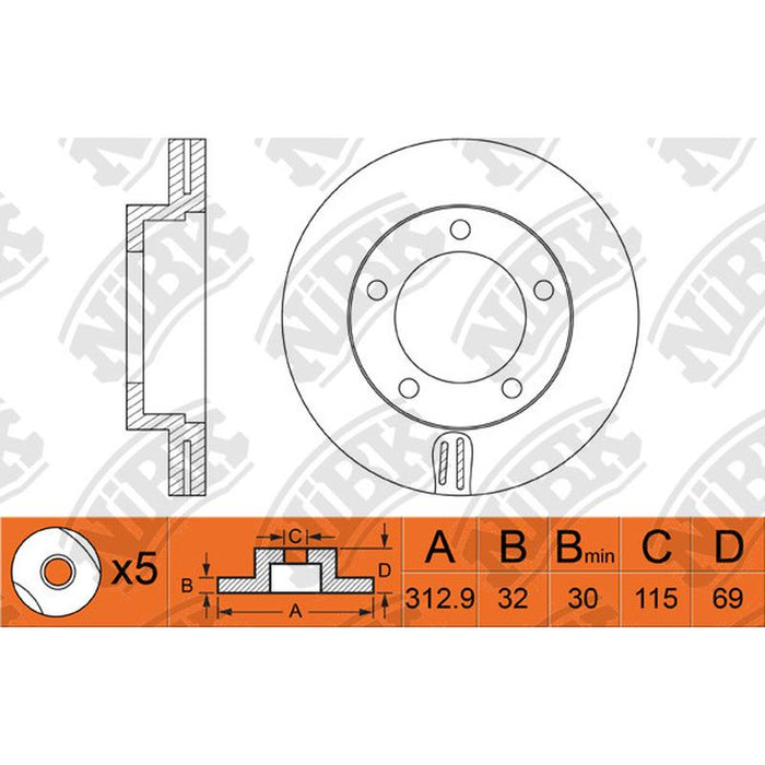 NIBK-RN1224V 312.9mm x 32min