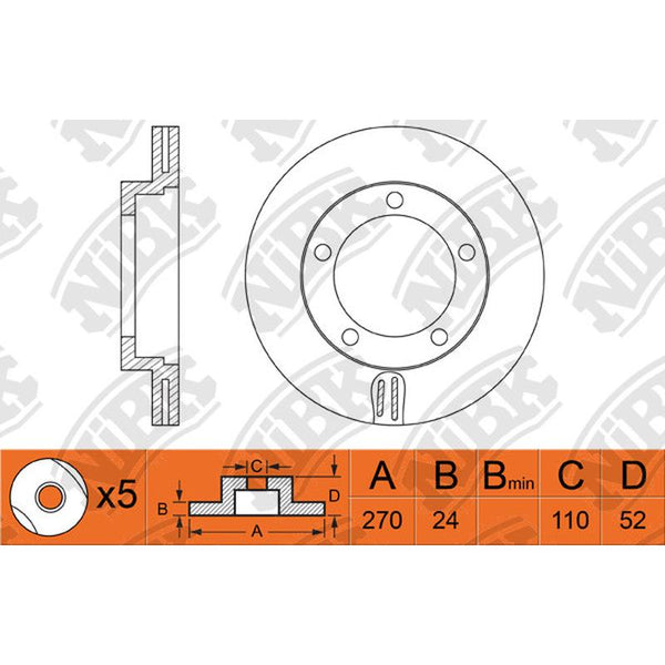 NIBK-RN1263V 270mm x 24min