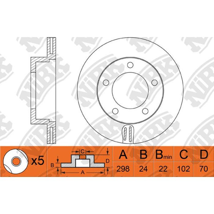 NIBK-RN1284V 298mm x 24min