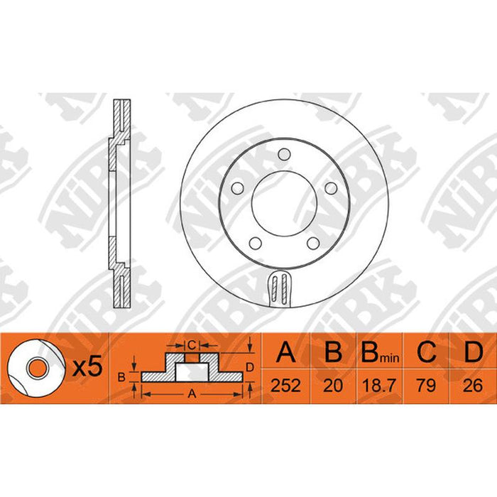 NIBK-RN1341V 252mm x 20min