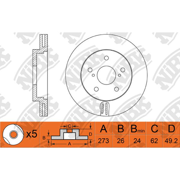 NIBK-RN1351V 273mm x 26min