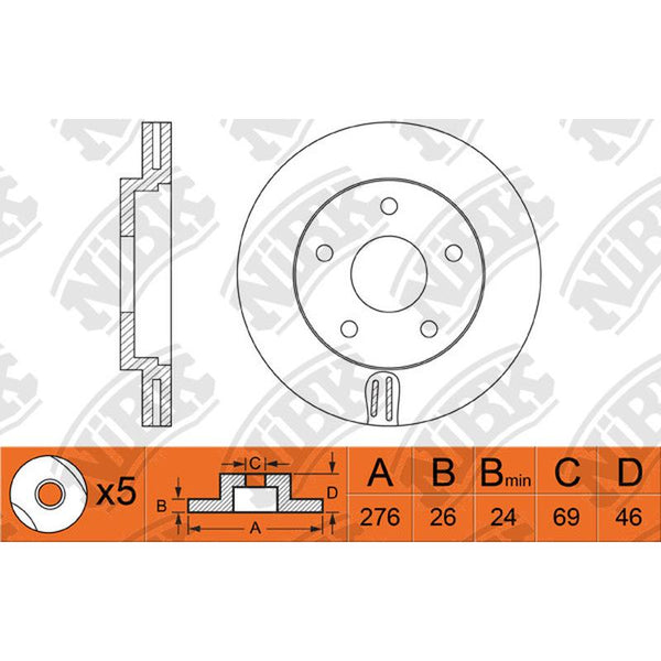 NIBK-RN1366V 276mm x 26min