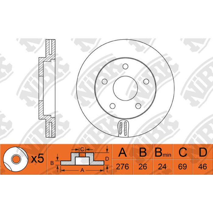 NIBK-RN1366V 276mm x 26min