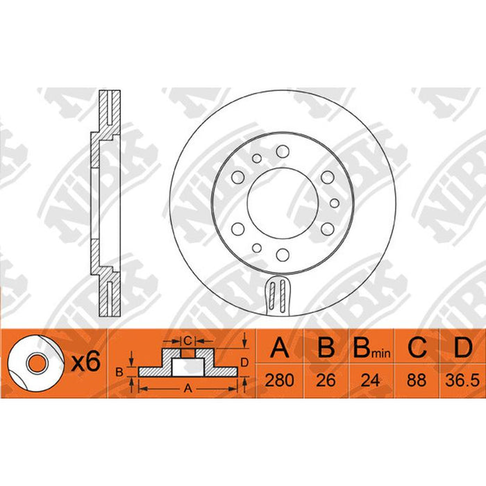 NIBK-RN1395V 280mm x 26min