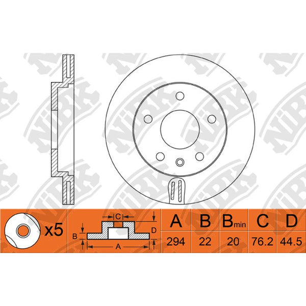 NIBK-RN1399V 294mm x 22min