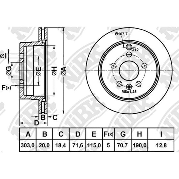 NIBK-RN1677V 303mm x 20min