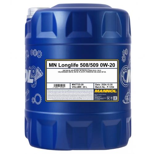 MANNOL 7722 20L Longlife 508/509 0W-20 ESTER + PAO