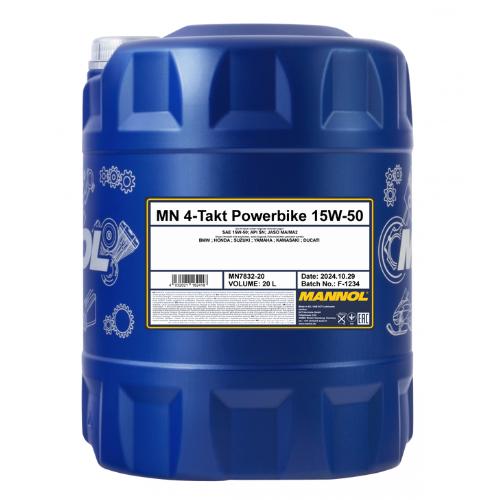 MANNOL 7832 20L 4-Takt Powerbike 15W-50 ESTER