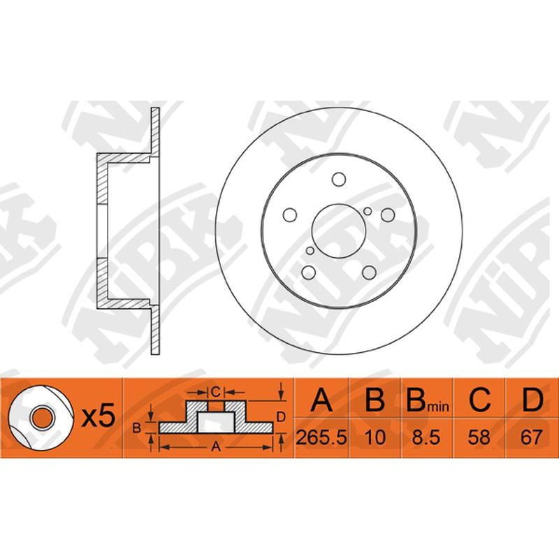 NIBK Rotor RN1092 266mm x 10min