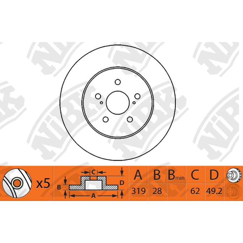NIBK Rotor RN1219DSET 319mm x 28min