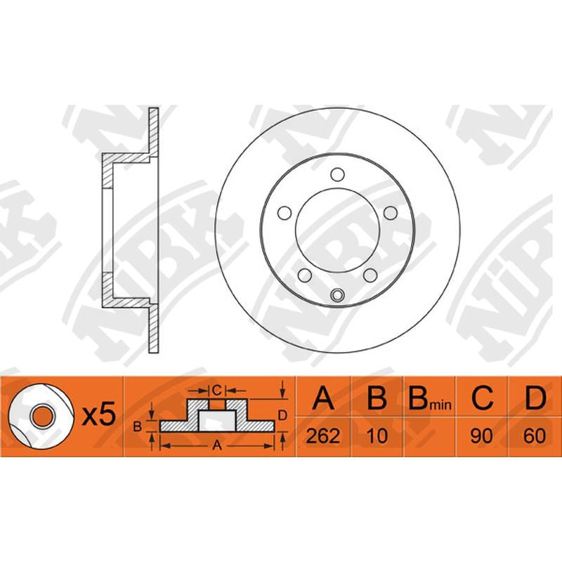NIBK Rotor RN1242DL 262mm x 10min